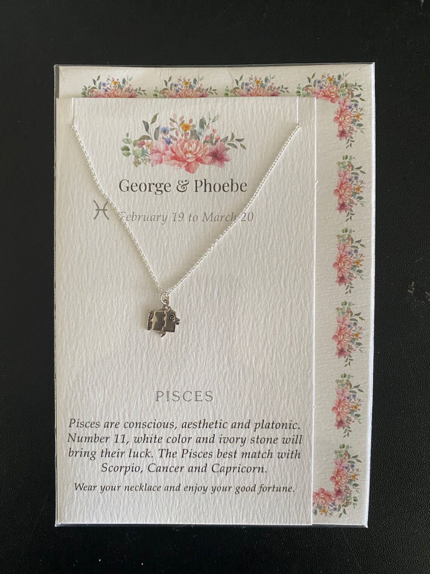 12 Months Birth symbol necklace With Blessing Card envelope For Women Girls men’s Gift