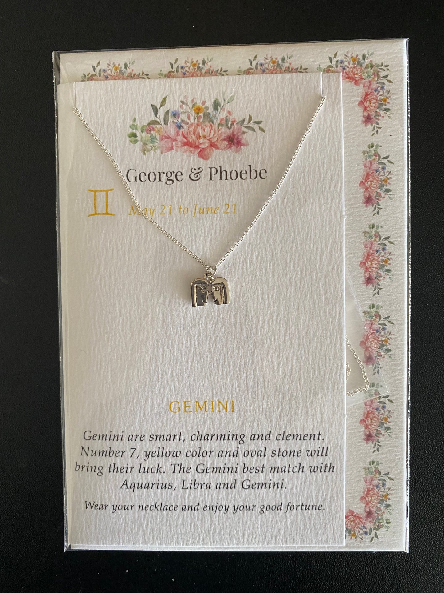 12 Months Birth symbol necklace With Blessing Card envelope For Women Girls men’s Gift