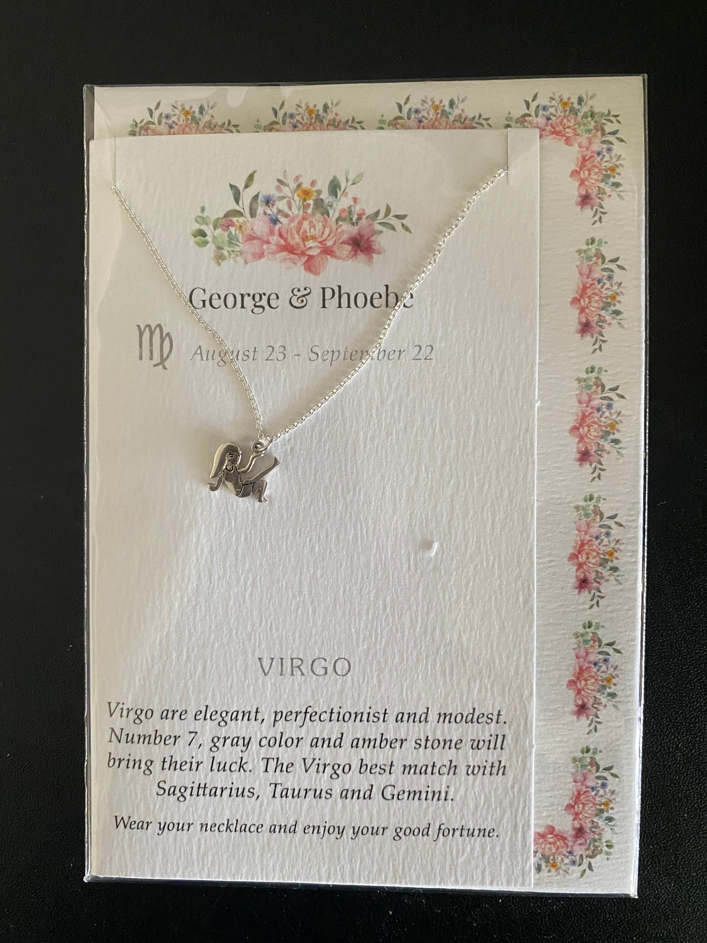 12 Months Birth symbol necklace With Blessing Card envelope For Women Girls men’s Gift