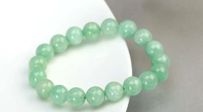 Burmese Green Jade Beaded Bracelets Women Round Chalcedony Buddha Bead Yoga Bangles Energy Healing Jewellery Gift