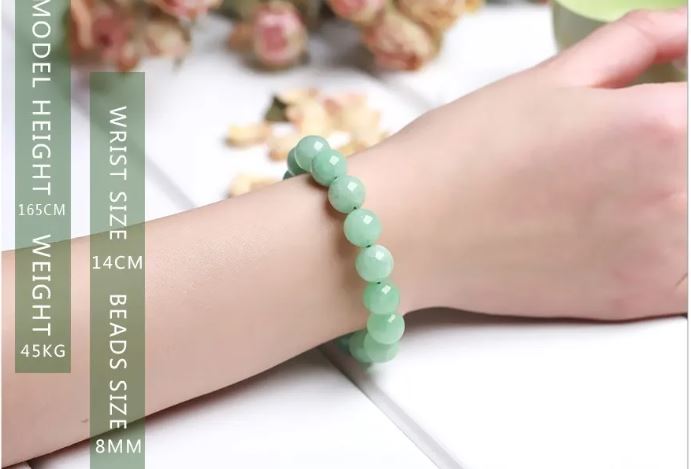 Burmese Green Jade Beaded Bracelets Women Round Chalcedony Buddha Bead Yoga Bangles Energy Healing Jewellery Gift