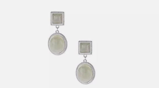 Burmese Jadeite Type A Sterling Silver Earrings