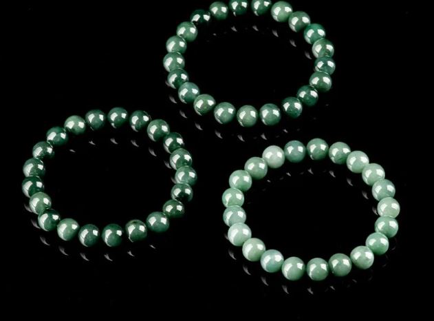 Burmese Jade Bead Bracelets Accessories Charm Gift Green Man Gemstone Jadeite Amulet Women Amulets Real Natural Jewellery