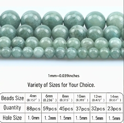 Natural Burmese Jades Stone Beads Smooth Loose Spacer Round Beads For Jewellery