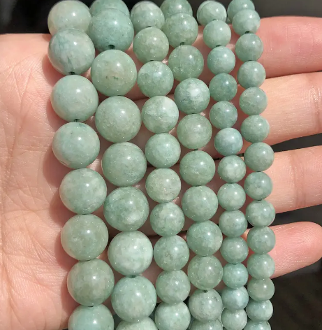 Natural Burmese Jades Stone Beads Smooth Loose Spacer Round Beads For Jewellery