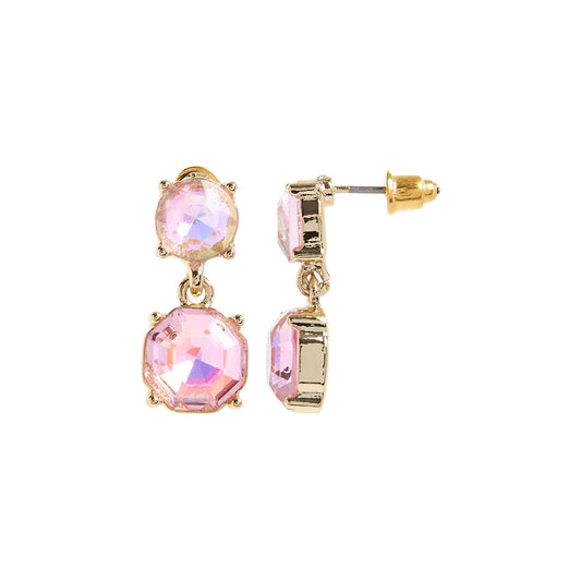 Pink Crystal Drop Earrings