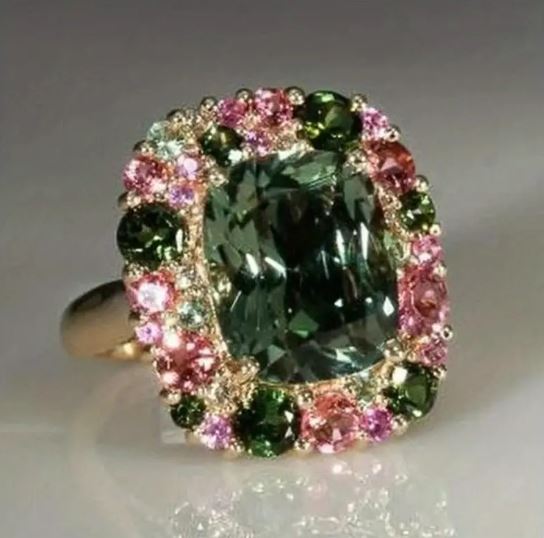 May Birthstone Ring: Celebrate with Stunning 18k Gold Plated Emerald Ring