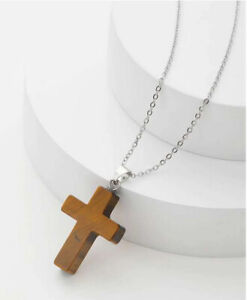 Simple Cross Pendant Chain Necklace Jewellery Gift UK