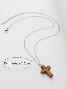 Simple Cross Pendant Chain Necklace Jewellery Gift UK