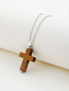 Simple Cross Pendant Chain Necklace Jewellery Gift UK